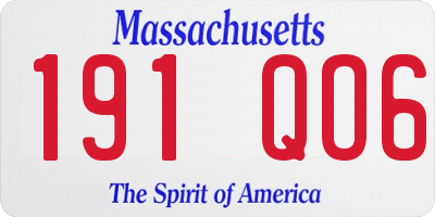 MA license plate 191QO6