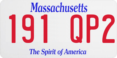 MA license plate 191QP2