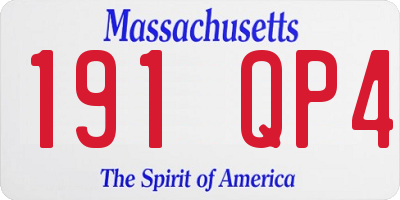 MA license plate 191QP4