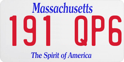 MA license plate 191QP6