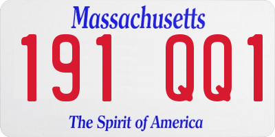 MA license plate 191QQ1