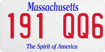MA license plate 191QQ6