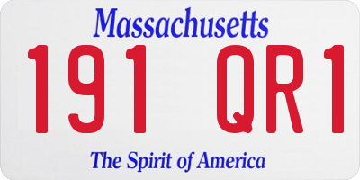 MA license plate 191QR1