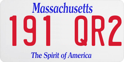 MA license plate 191QR2