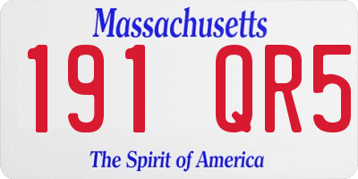 MA license plate 191QR5