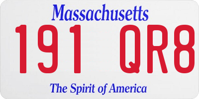 MA license plate 191QR8