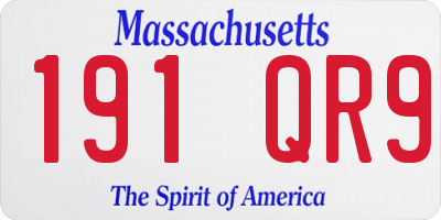MA license plate 191QR9
