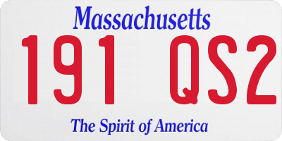 MA license plate 191QS2