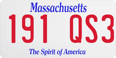 MA license plate 191QS3