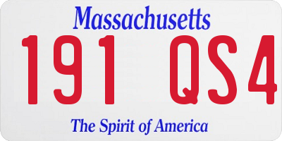 MA license plate 191QS4