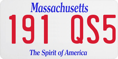MA license plate 191QS5
