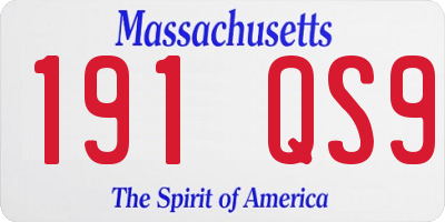MA license plate 191QS9