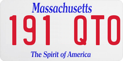 MA license plate 191QT0