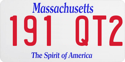 MA license plate 191QT2