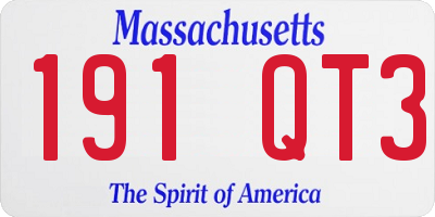 MA license plate 191QT3