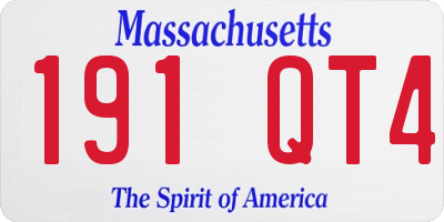 MA license plate 191QT4