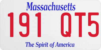 MA license plate 191QT5