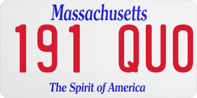 MA license plate 191QU0