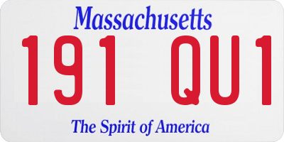 MA license plate 191QU1