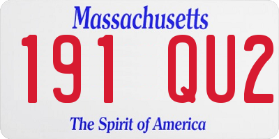MA license plate 191QU2