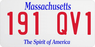 MA license plate 191QV1