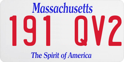 MA license plate 191QV2