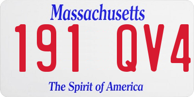MA license plate 191QV4