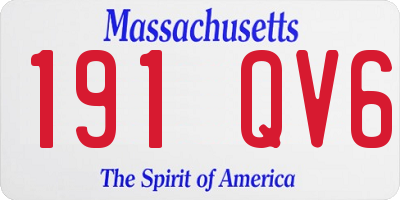MA license plate 191QV6