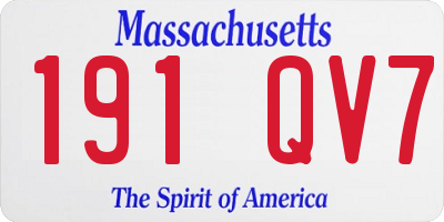 MA license plate 191QV7