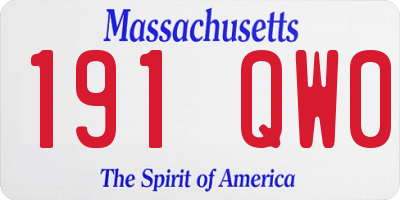 MA license plate 191QW0