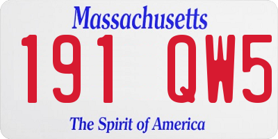 MA license plate 191QW5