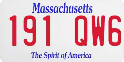 MA license plate 191QW6