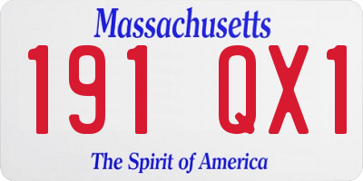 MA license plate 191QX1