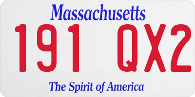 MA license plate 191QX2