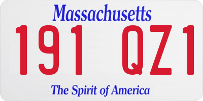 MA license plate 191QZ1