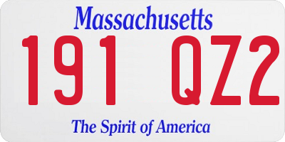 MA license plate 191QZ2