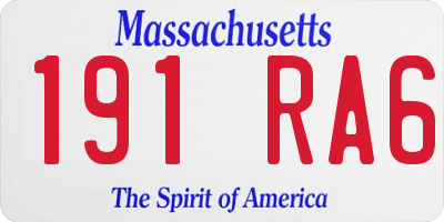 MA license plate 191RA6