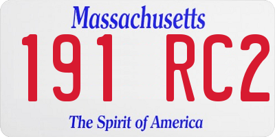 MA license plate 191RC2