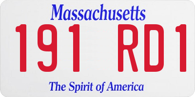 MA license plate 191RD1