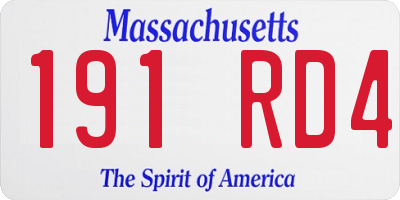 MA license plate 191RD4