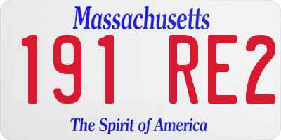 MA license plate 191RE2