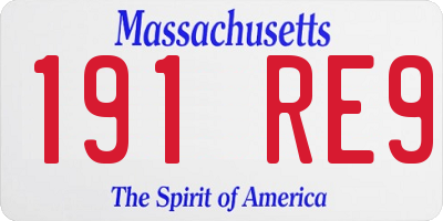 MA license plate 191RE9