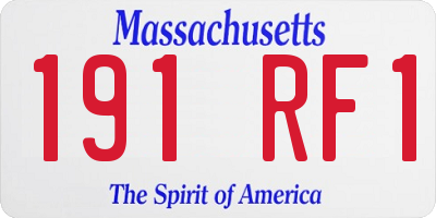 MA license plate 191RF1