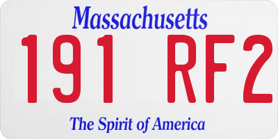 MA license plate 191RF2