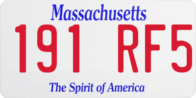 MA license plate 191RF5