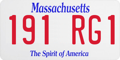 MA license plate 191RG1