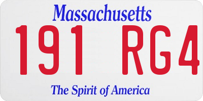 MA license plate 191RG4