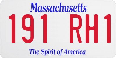 MA license plate 191RH1