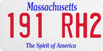 MA license plate 191RH2