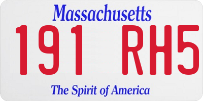 MA license plate 191RH5
